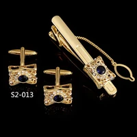 mens tie clips cufflinks set for mens luxury cuff links ties pin set wedding party gifts crystal shirt cuff buttons accessories