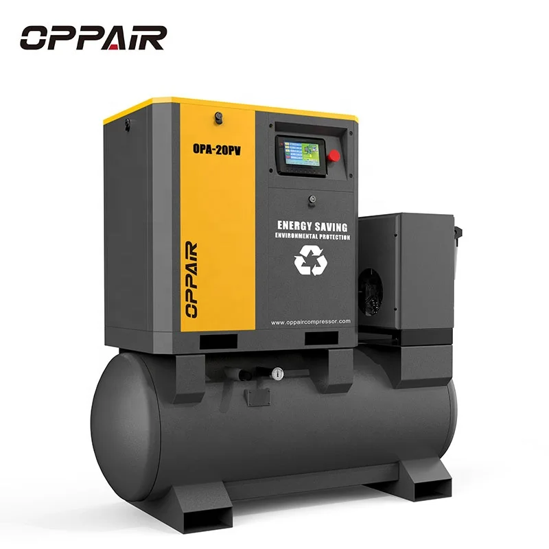 

15 Hp 11Kw Stationary Industrial Screw Air Compressor With Air Dryer Tank