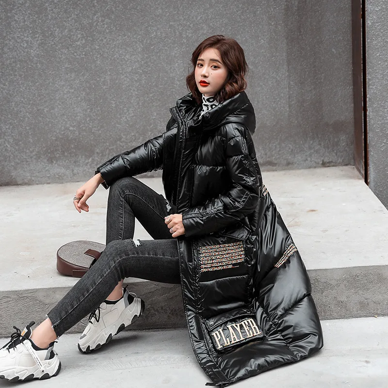 Winter Women's Cold Coat Super Hot Parka Hooded Long Padded Jacket Snow Outercoat Cheap Wholesale Bright Top Korean Fashion New