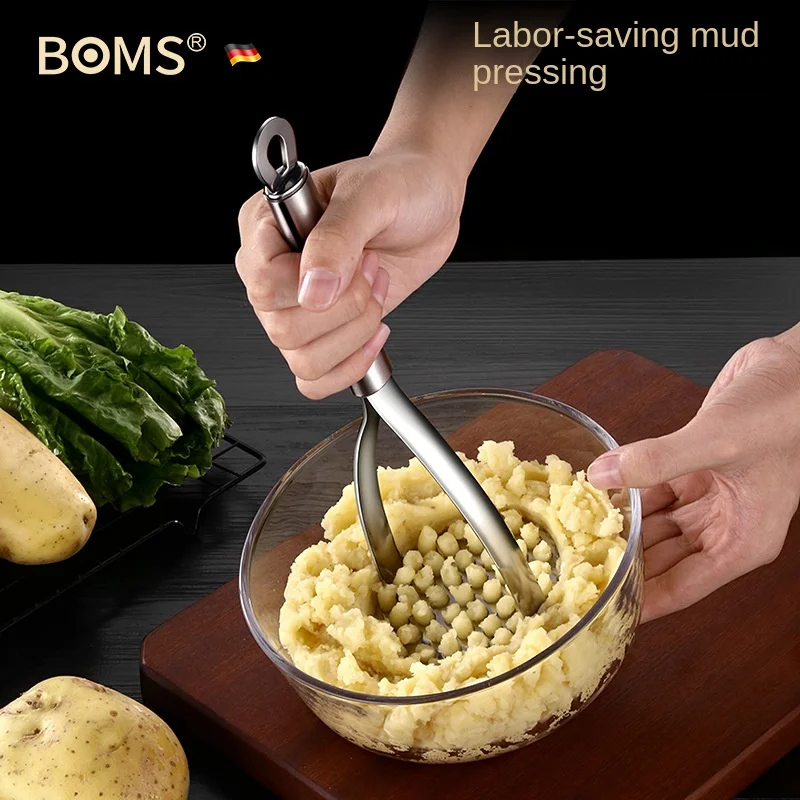 

Potato Masher Rosewood Handle Mud Press Household Baby Food Supplement Masher Stainless Steel Multi-function Manual Fruit Juicer