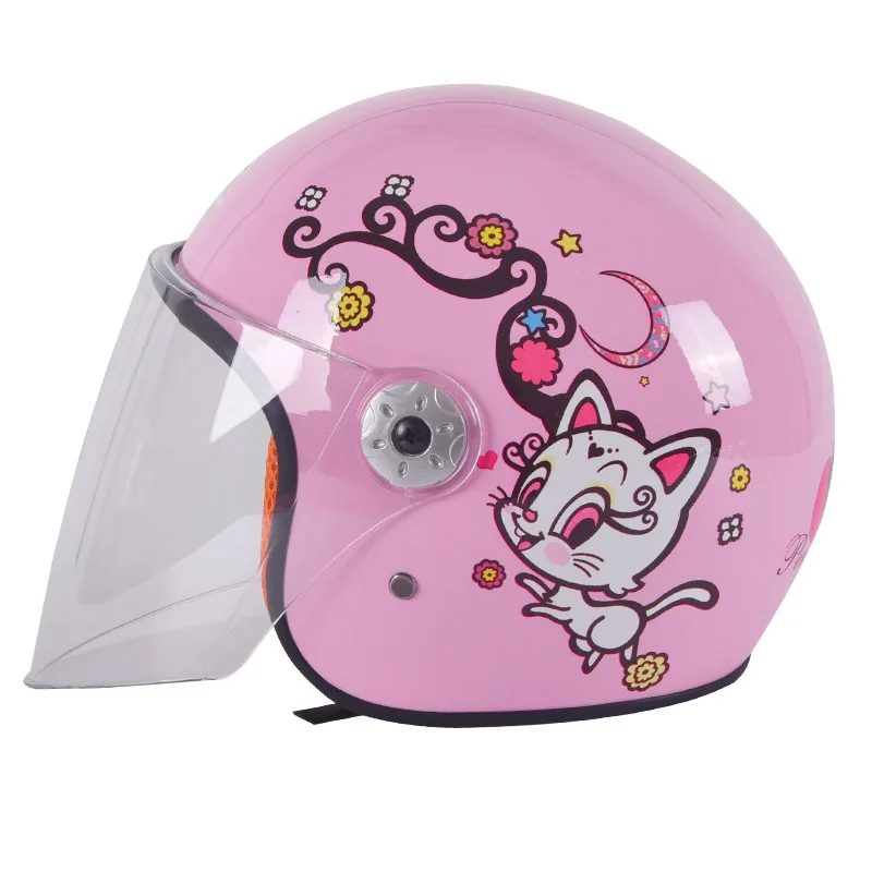 

GXT506 Electric Motorcycle Children's Helmet Child Baby Cartoon Fall Winter Seasons Safety Hat Boys and Girls Half Helm Cool