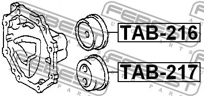 Tab-217_сайлентблок Заднего Дифференциала Нижний Toyota Mark 2/Chaser/Cresta Gx100 96-01 Febest арт. TAB217 -