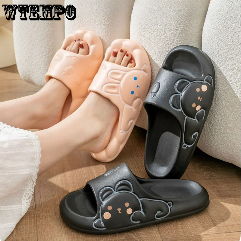 WTEMPO Women Slippers Summer Cartoon Shoes Soft Thick Non-slip Pool Indoor Home Flip Flops EVA Outdoor Sandals Dropshipping