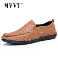 summer genuine leather men shoes breathable slip on loafers men casual leather shoes soft flats hot sale driving shoes moccasins
