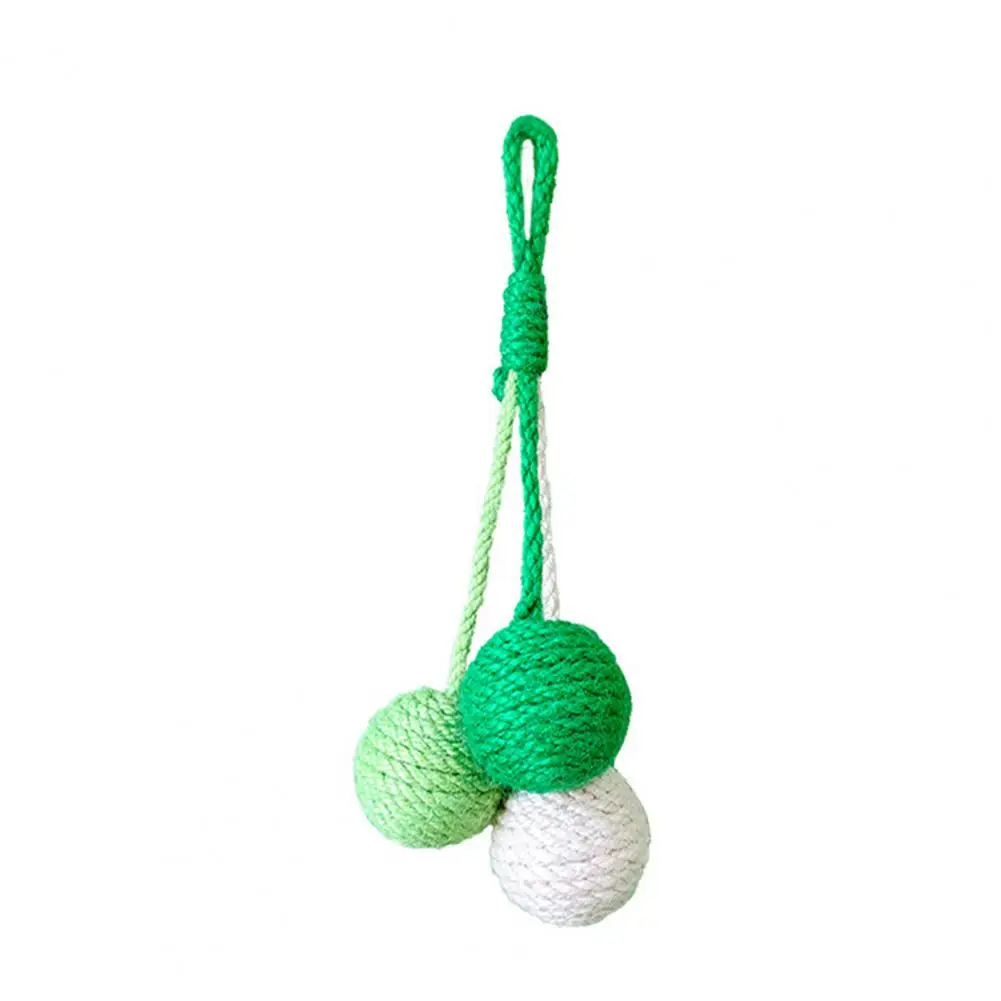 

Lightweight Safe Pet Cat Kitten Hanging Sisal Ball Sound Toy Burr-free Cat Scratch Ball Wear-resistant Pet Supplies