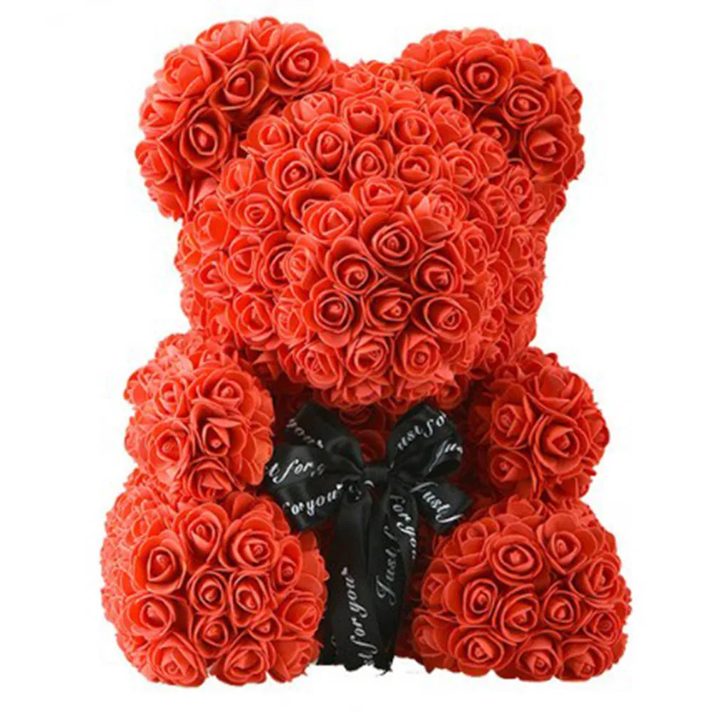 

2021 40cm Soap Foam Rose Teddy Bear Artificial Flower In Gift for Girlfriend Christmas Day Valentines Day Gifts Decor Cheap