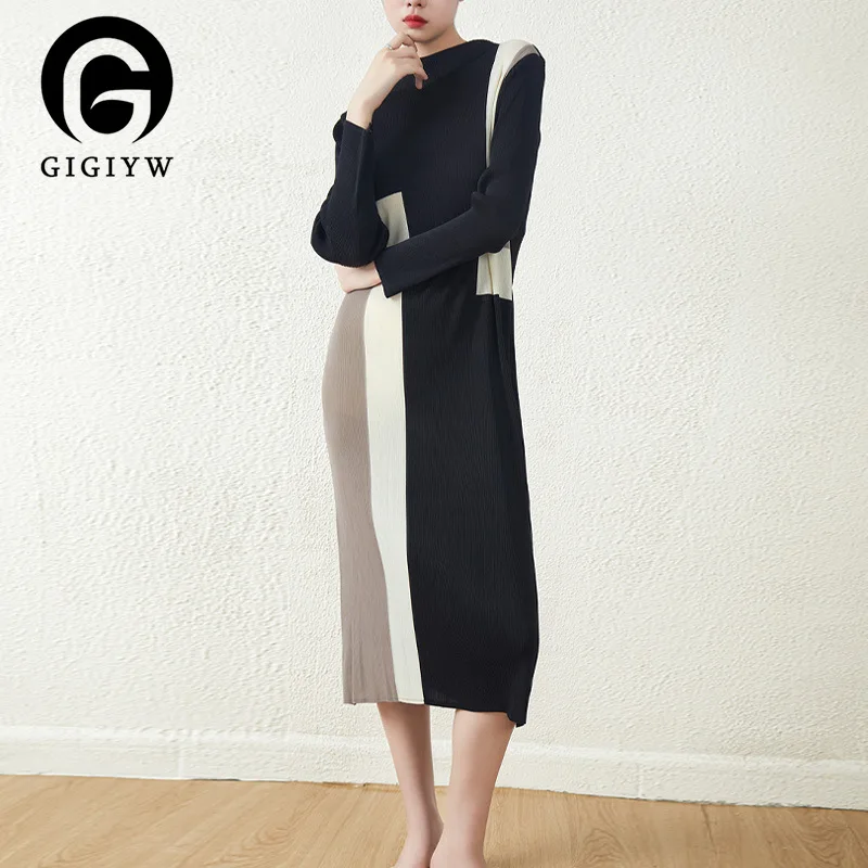 

Женское прямое облегающее платье GIGIYW, длинное тонкое Плиссированное свободное платье с рукавами, в винтажном стиле, ZZ212, лето-осень 2022