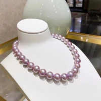 huge charming 1810 13mm natural south sea genuine purple round pearl necklace free shipping for women jewelry necklace chain