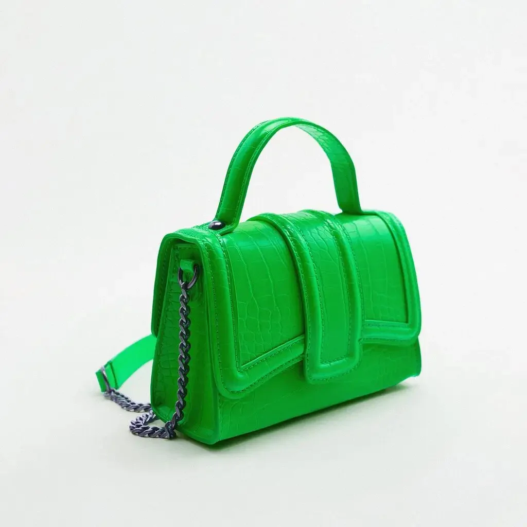 

Luxury Alligator Pu Leather Handbags Designer Chains Shoulder Bag Fashion Crocodile Crossbody Bags for Women 2024 Small Flap Pur