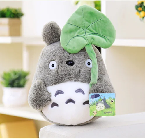 

[Funny] Cute 30/50cm lovely plush toy, my neighbor totoro plush toy lovely doll totoro with lotus leaf Stuffed model baby gift