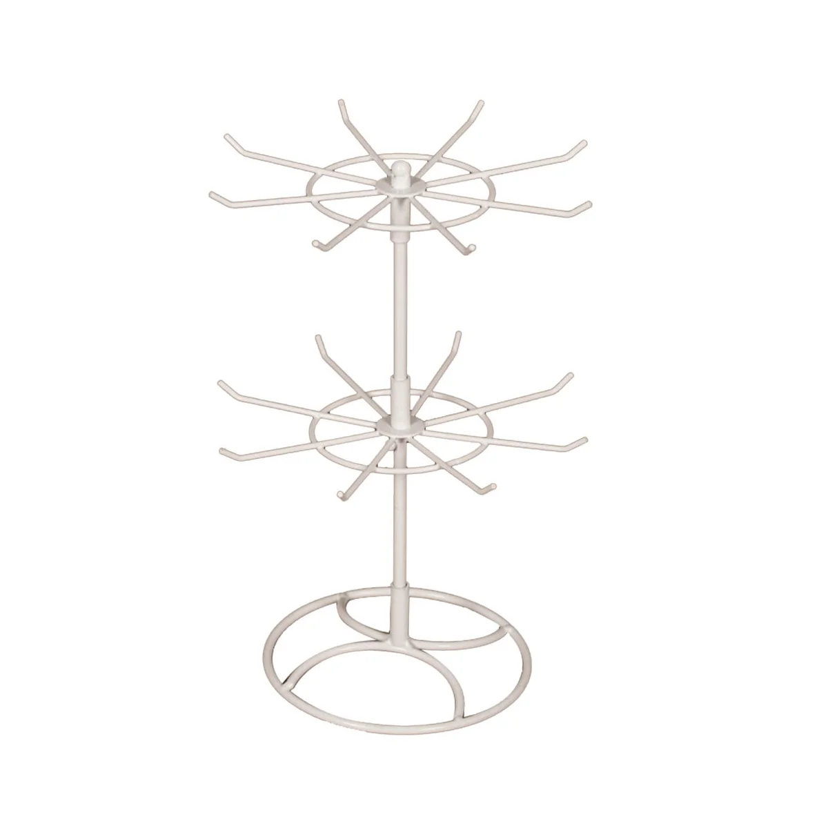 

2 Tier Rotating Necklace Holder Jewel Tree Bracelet Stand Display Organizer for Necklaces/Bracelets/Earrings/Rings-White