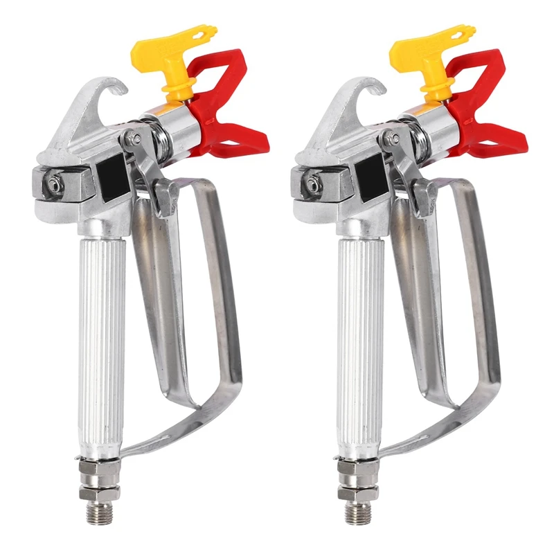 

2X 3600 PSI High Pressure Airless Spray Gun Paint Gun Aluminum Spray Gun With 517 Spray Nozzle Seat Grille