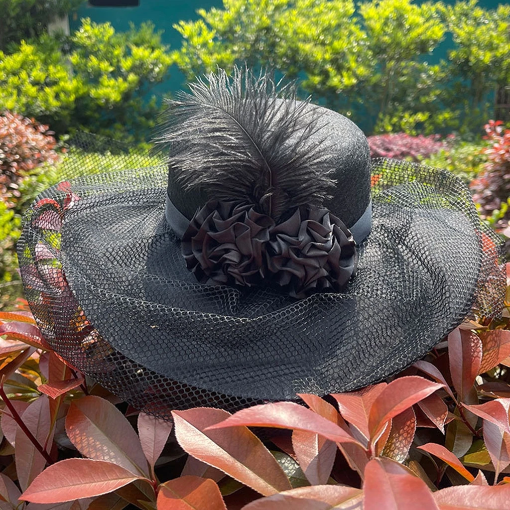 

Church Fascinator Hat For Women With Net Church Hat Derby Hat With Veil Tea Party Hat Bridal Shower Hat Wedding Hat