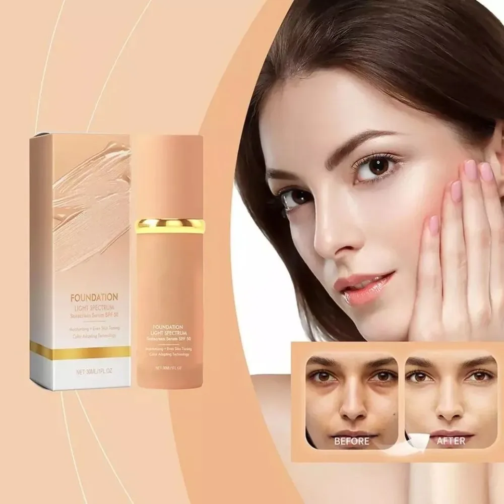 SPF50 + 4 в 1 жидкая увлажняющая основа долговечная волшебная меняющая цвет