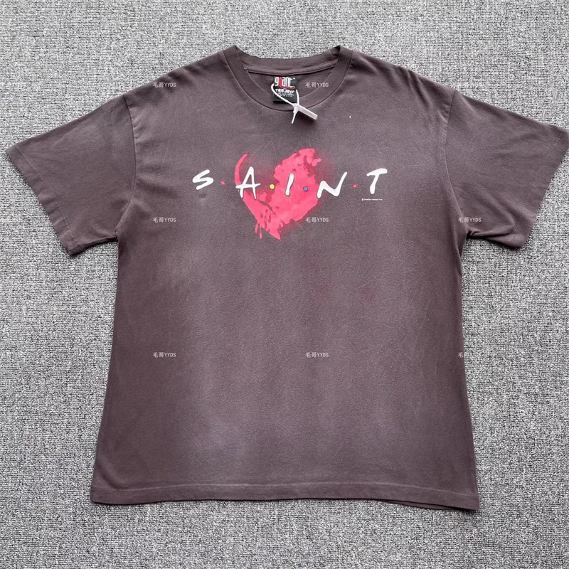 

Saint Michael Vintage T-shirt Men Women Washed Retro Love T Shirt Tee Tops