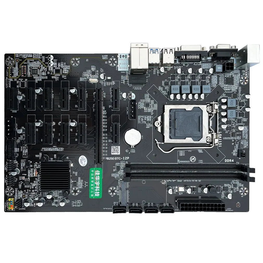 

B250 MINING 12 PCIE Mining Rig BTC ETH Mining Motherboard LGA1151 USB3.0 SATA3 for B250 B250M DDR4 Mainboard