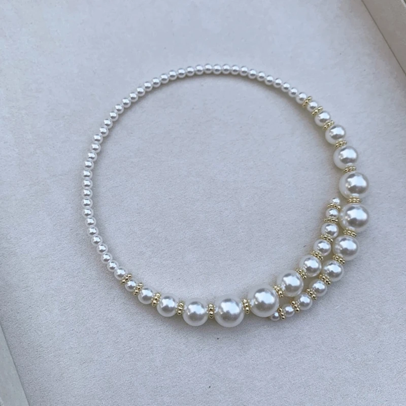 Регулируемый воротник ожерелье с искусственным жемчугом шейная цепочка для