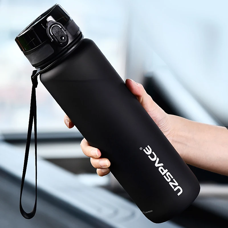 

UZSPACE Sport Water Bottle 800ml 1000ml BPA Free Leakproof Reusable Tritan Bottle for Sport Fitness Lightweight Sustainable