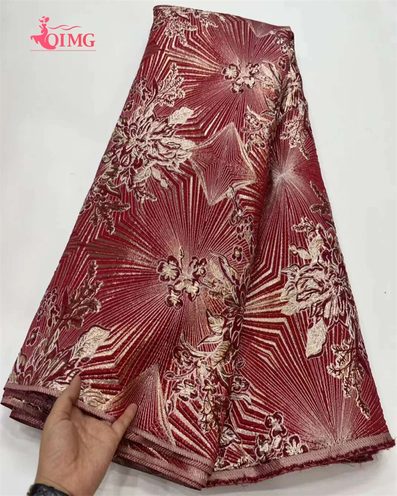 OIMG 2023 Новый жаккард парчовая французская африканская кружевная ткань из органзы