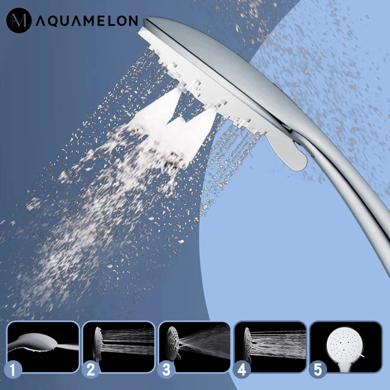  Лейка для душа AquaMelon, смеситель высокого давления, термостатический, для ванной комнаты, ABS, 5 режимов работы душ насадка запчасти для ду…
