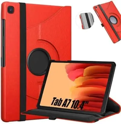 

2023 for Luxurious Rotating Red Capa Tablet Galaxy Tab A7 10.4 T500 T505 Executive Case for Ultimate Protection.