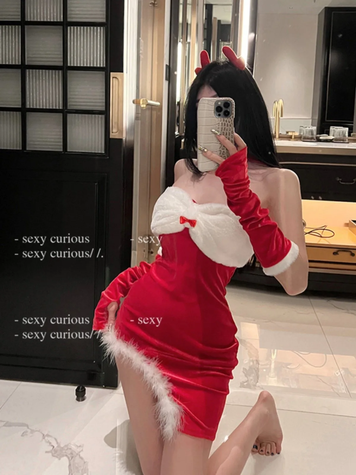 Новый рождественский наряд для женщин облегающее платье похудения девочек