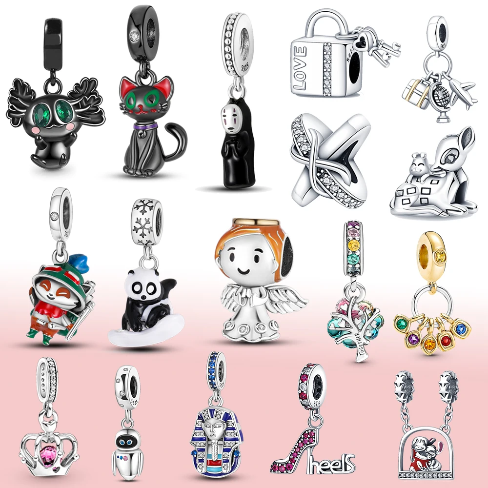 

Silver 925 Butterfly Animal beads Fit Pandora 925 Original bracelet charm Bead Necklace pendientes for Women Jewelry making