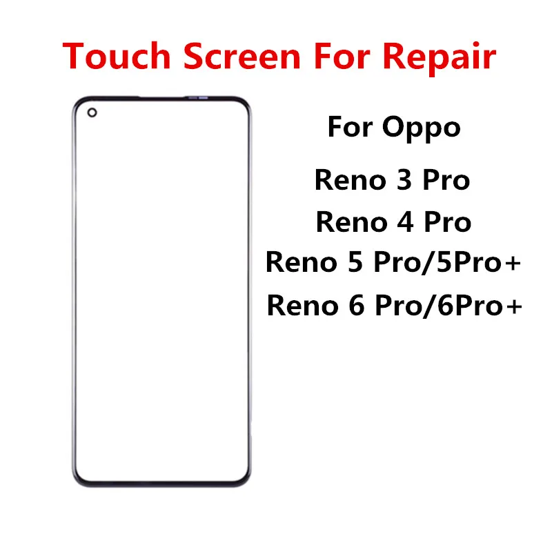 

Внешний экран для OPPO Reno 3 4 5 6 Pro Plus Передняя Сенсорная панель ЖК-дисплей внешняя стеклянная крышка объектива запасные части
