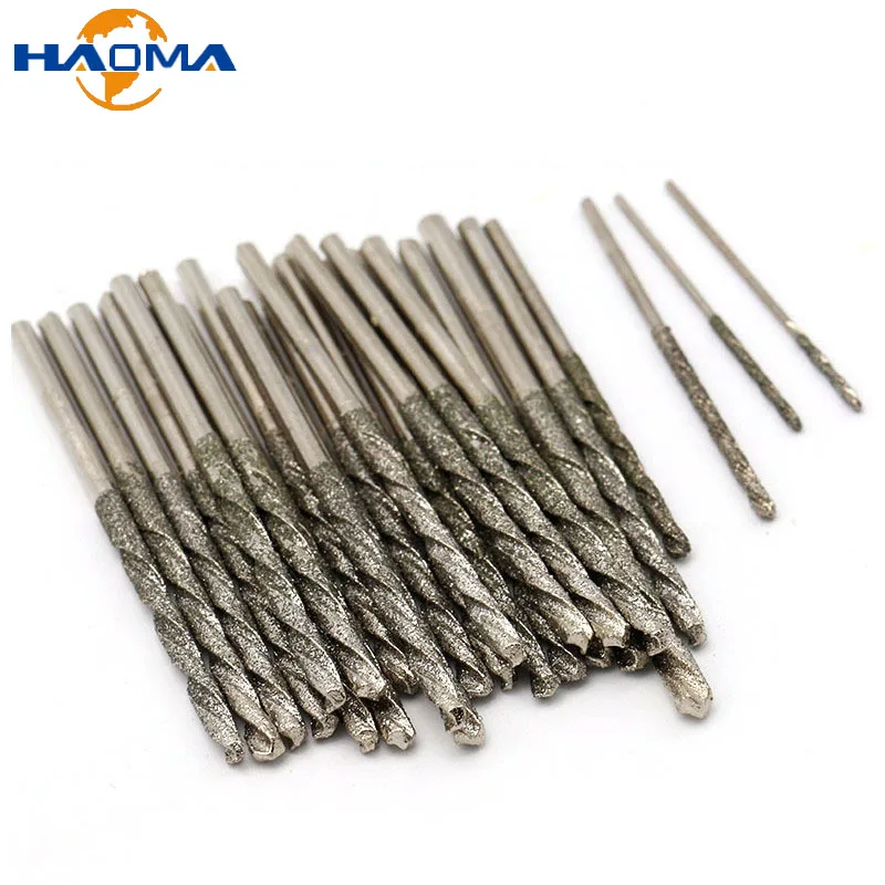 

Diamond Twist Drill Bit Diamond Coated Tipped Tip Twist Drill Bits for Glass Jewelry Crystal Stone Tile Hole Saw 0.8mm~4mm