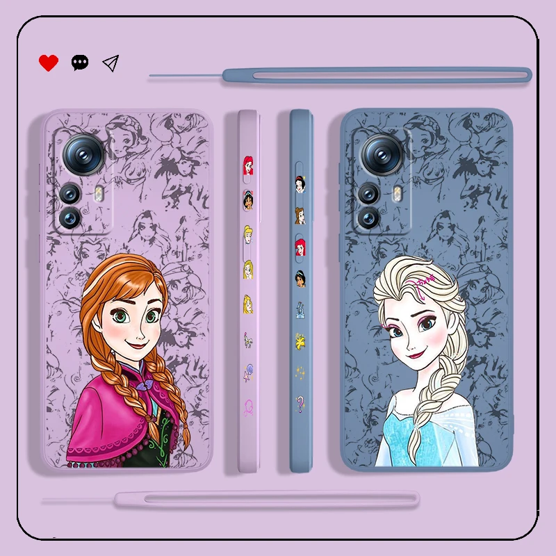 

Cute Girl Princess Liquid Left Rope Phone Case For Xiaomi 13 Lite 12T 12S 12 11 Ultra 11T 10T 9 Pro 5G Cover Shell Capa Core