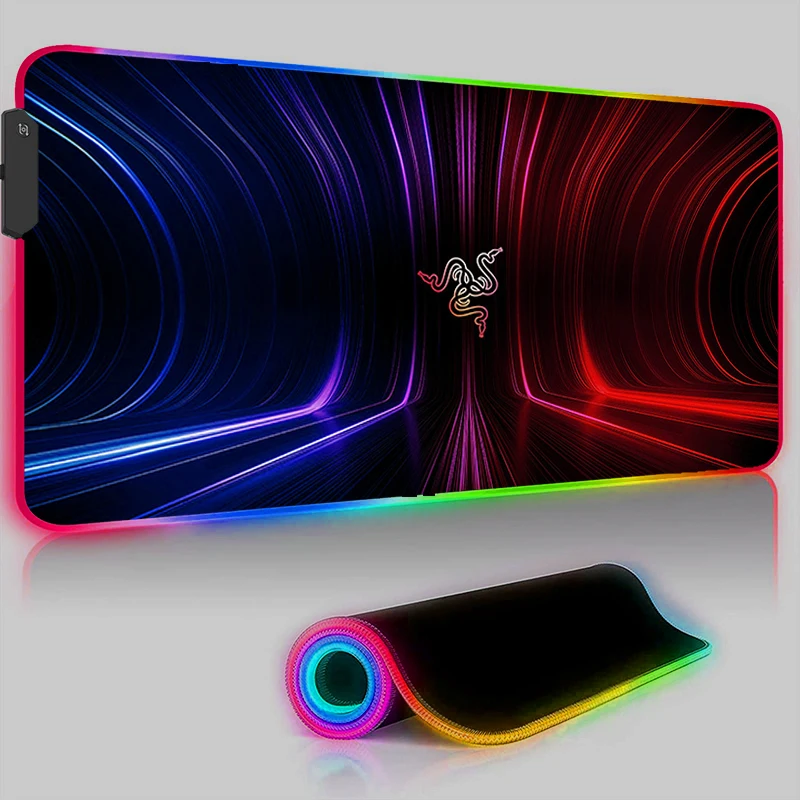 

Gamer Mouse Pad Xxl Razer Pc Accessories Gaming Mousepad Rgb Deskmat Desk Protector Keyboard Mat 900x400 Backlight Mause Carpet