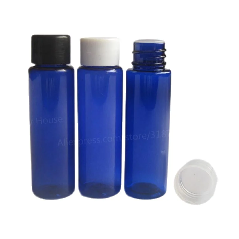 100 x 30ml High Qualty Cobalt Blue PET  Plastic Orifice Reducer Bottles with Screw Cap 30cc Empty Lotion Cosmetic Container