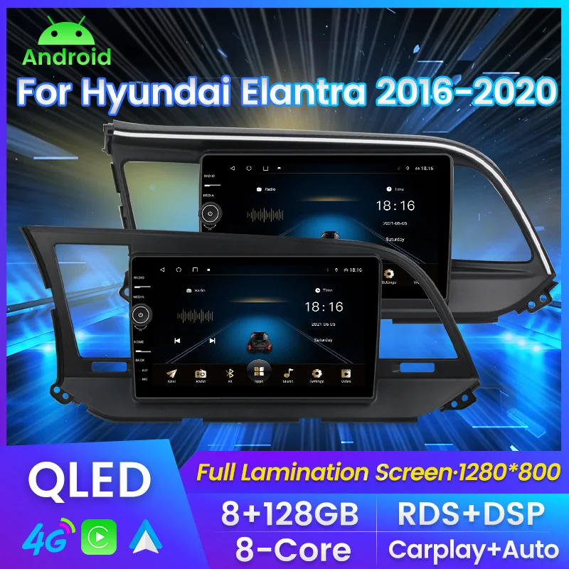 

Автомагнитола 2 din Android 11 для Hyundai Elantra 6 2016 2017 2018 2019 2020 мультимедийный видеоплеер GPS навигация QLED экран 2 din