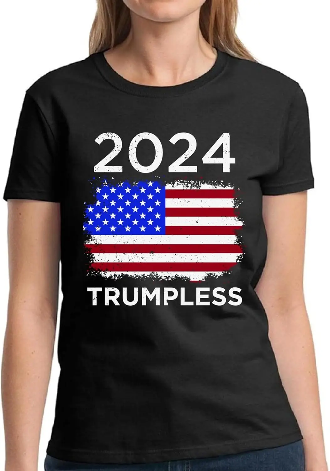 Выборов США 2024 женская рубашка trumflex демократ Анти-Трамп футболка для женщин