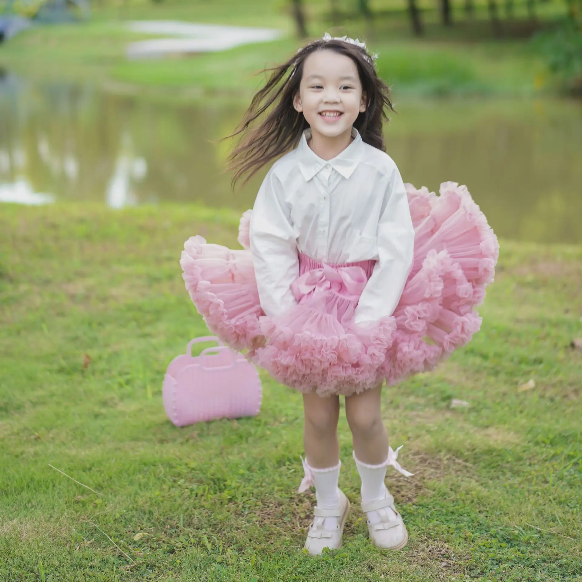 

2022 Summer New Fashion European and American Style Kids Clothing Fluffy Skirt Girls Princess Skirt Fluffy Kids Mesh Skirt Dress