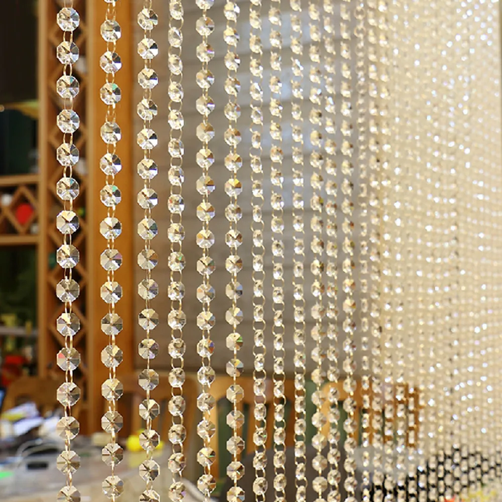 

Crystal Glass Bead Curtain Luxury Bedroom Window Door Wedding Hanging Decor Beads Thread Curtains Home Decoration Accessories