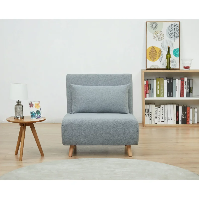 

GIA Design Group Tri-Fold Futon Chair, Light Gray