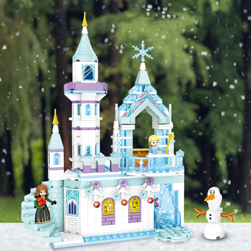 

Конструктор «Королевский ледяной замок» из блоков Disney, набор строительных блоков для классических фильмов, модель для девочек