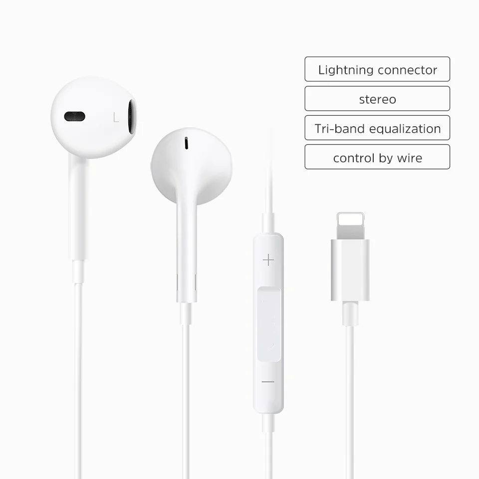 Наушники-вкладыши с подсветкой проводные наушники Bluetooth для IPhone 13 12 11 Pro XR XS Max Mini 7