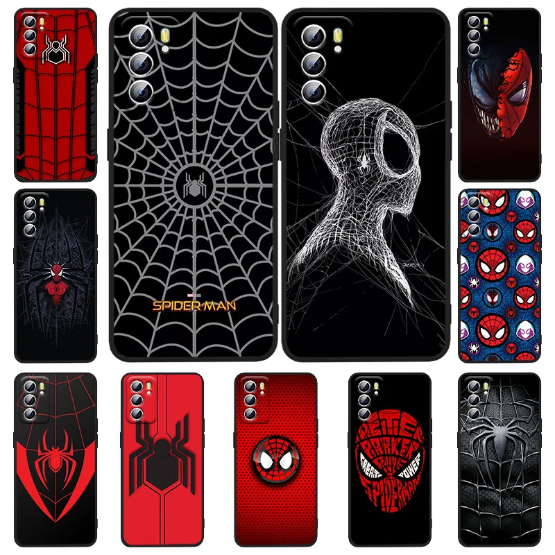 

Marvel Spiderman Logo For OPPO Realme 5 6 6i 6s 7 8 8i 9i c3 c11 c21Y Q3S Pro Narzo 50A 50i GT Master GT2 Pro Black Phone Case