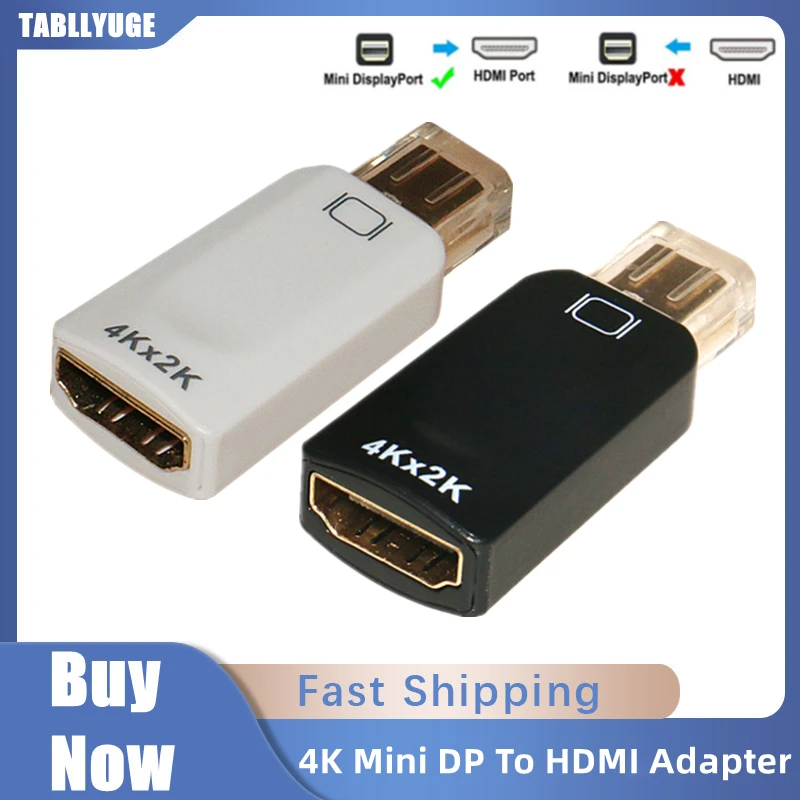 

4K Mini DisplayPort DP To HDMI-compatible Adapter Cable Male Thunderbolt For MacBook Pro Air Mac Mini Microsoft Surface Pro