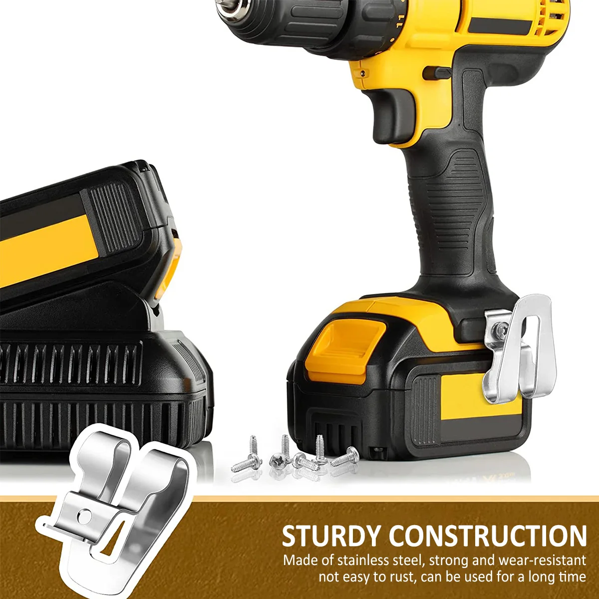 

12 шт. крючок для дрели, сверхмощный металлический инструмент, зажим, прочный зажим для электрической дрели с винтами для DeWalt DCD980 985 780