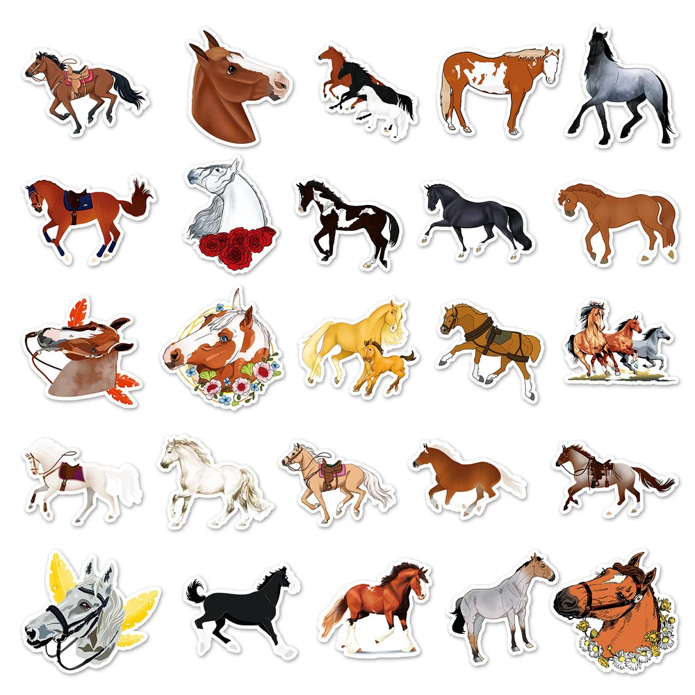 10/50Pcs Horseman Equestrian Horse Stickers Aesthetic Laptop Water Bottle Waterproof DIY Graffiti Decal Sticker Packs Kid Toy images - 6