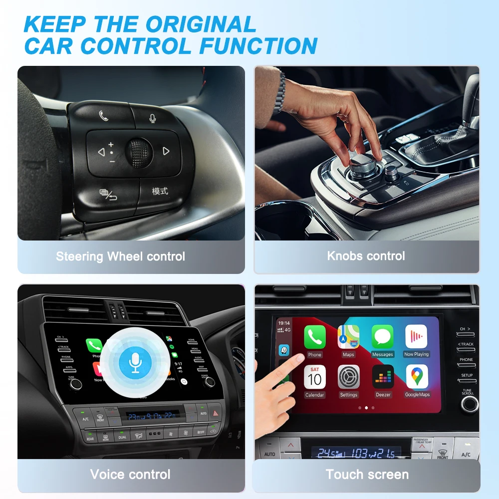 Фото Беспроводной адаптер Carplay Android Auto WiFi с быстрым подключением Smart Dongle 2in1 для Dacia Sandero Sandero Stepway Jogger Logan MCV №4