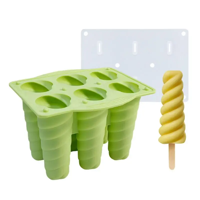 

Homemade Spiral Popsicle Molds Easy Release Ice Cream Mold Reusable Popsicle Stick With Cover Food Grade Reusable Popsicle Mold