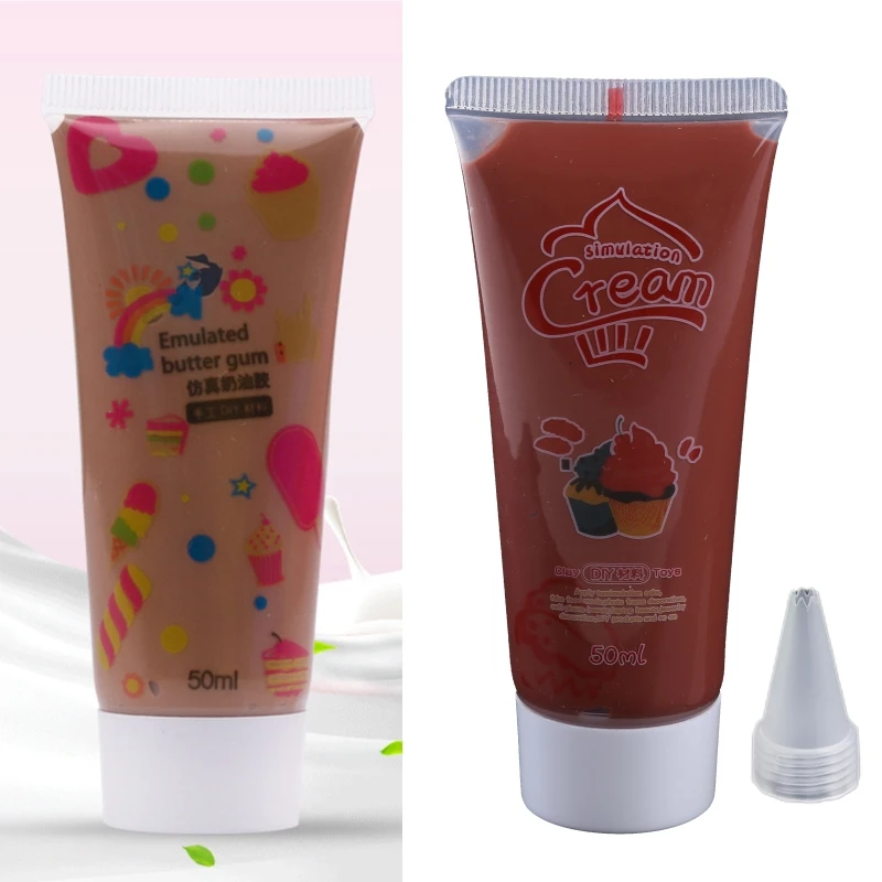 50 г имитация кремовой глины клейкий гель многоцветный поддельный клей для