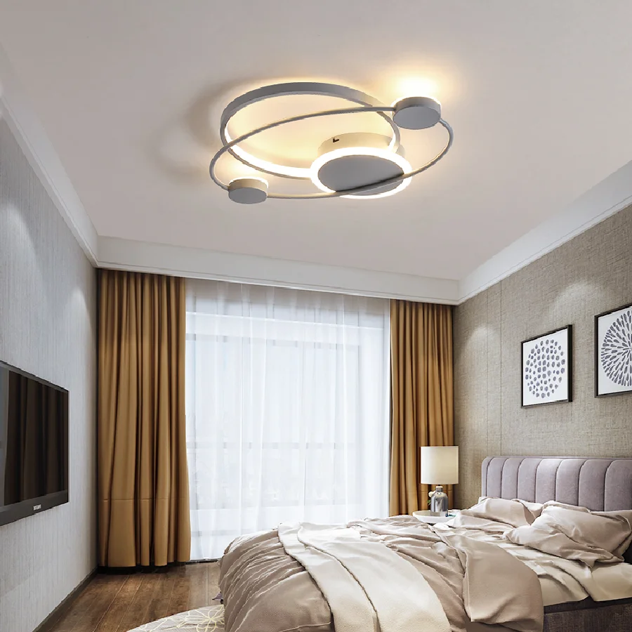

Modern Led Ceiling Lights For Living Room Bedroom Grey Color or Black+White Color Home Indoor Ceiling Lamp Fixtures 90-260V