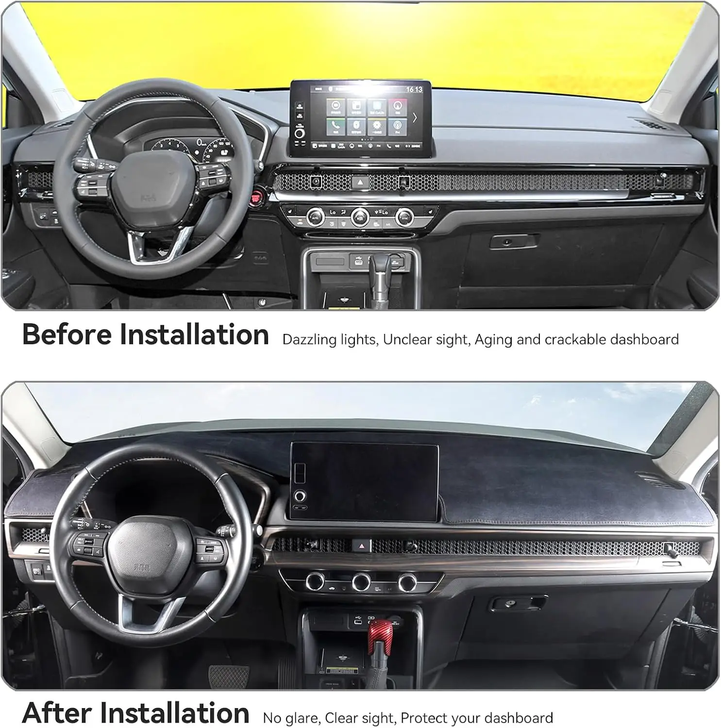 Фото Для Honda CRV CR V 2023 2024 2025 2020 2017-2021 автомобильный чехол на приборную панель, чехол для центральной консоли, коврик для приборной панели, защитный коврик для ковра, солнцезащитный козырек №2