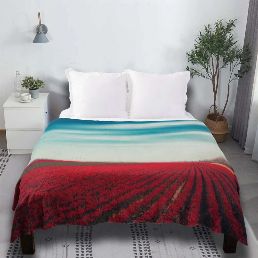 

1000001 тюльпаны-поле с рядами красных тюльпанов мексиканский Винтажный стиль постельное белье с аниме плед одеяло