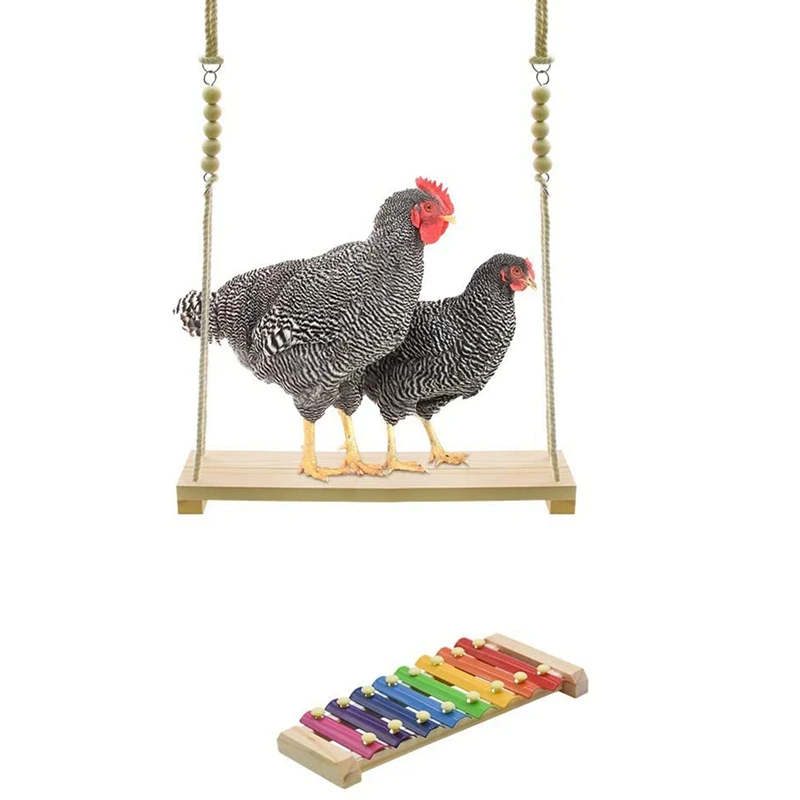 

Chicken Swing Toys And Chicken Toys Xylophone, 2 Pack Chicken Toys For Poultry Run Rooster Hens Chicks Pet Parrots Macaw